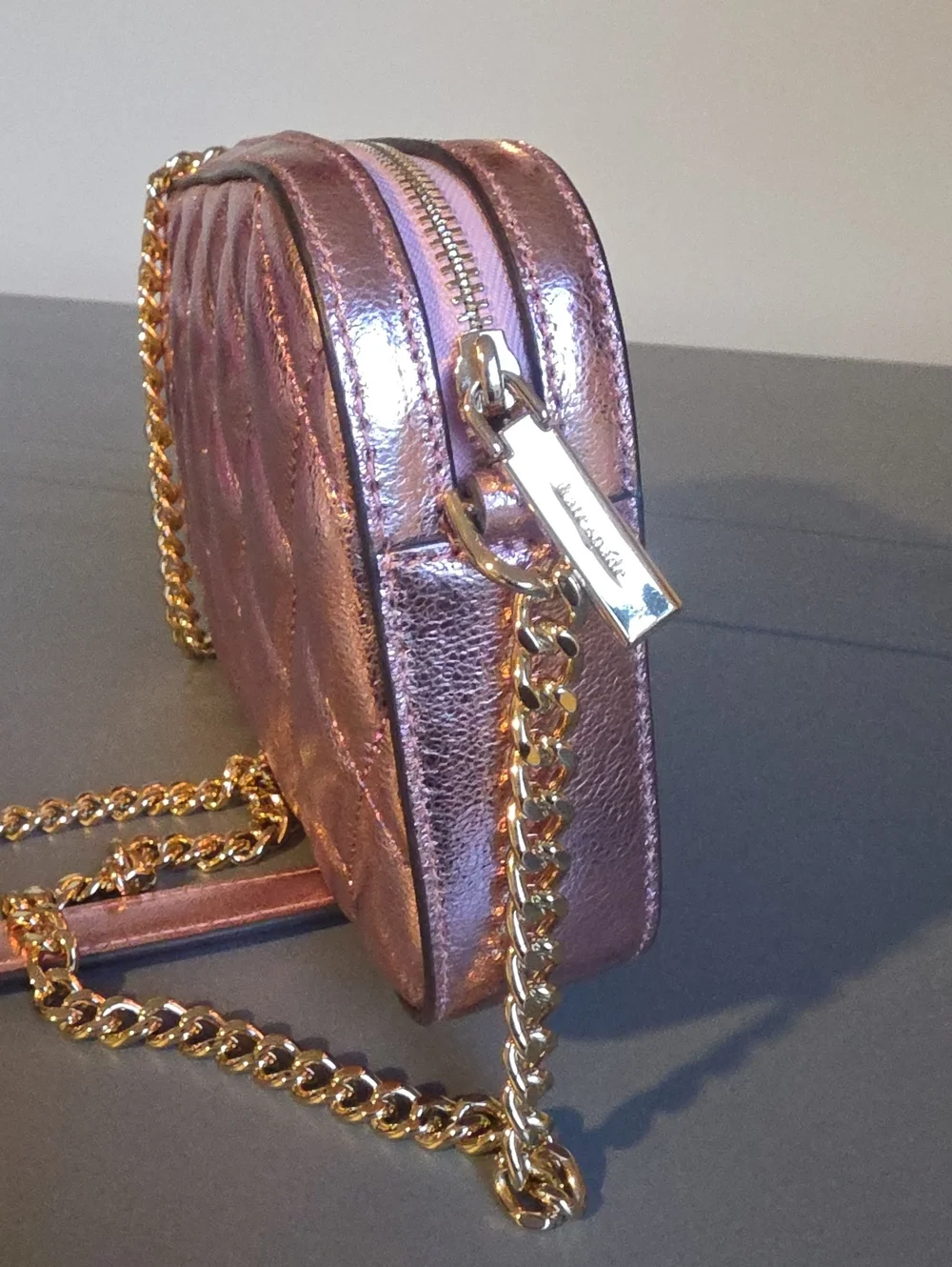 KATE SPADE NEW YORK NWOT Glimmer Metallic Quilted Crossbody Bag - Rose Gold